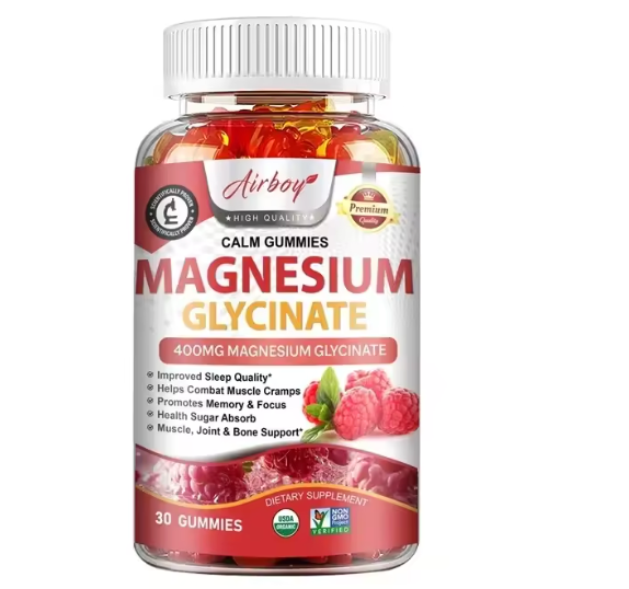 Magnesium Glycinate Gummies - Brain Health, Strengthen Muscles and Bones, Improve Sleep, Relax Nerves